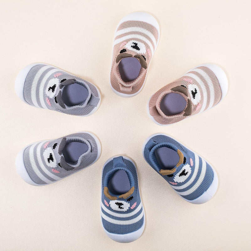 Baby Toddler Non-Skid Sock Shoes Indoor Slipper Breathable Cotton Mesh Lightweight Sole Infant Boy Girls Kids Children