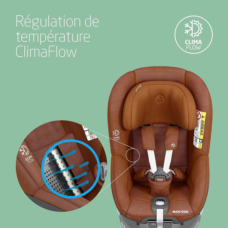 Maxi-Cosi Pearl 360 i-Size Infant Car Seat, 360 Swivel Car Seat, G-CELL Side Impact Protection, One-Hand Rotation, ClimaFlow, 0-4 Years, Authentic Red, 2 Year Warranty