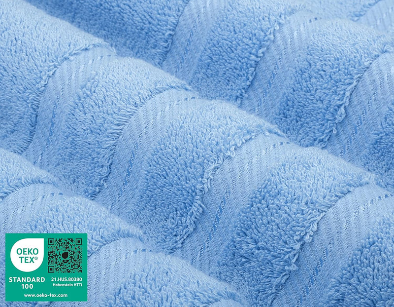 American Soft Linen GMSD 6-Piece 100% Turkish Genuine Cotton Premium & Luxury Towel Set for Bathroom & Kitchen, 2 Bath Towels, 2 Hand Towels & 2 Washcloths [Worth $72.95] - Rockridge Grey