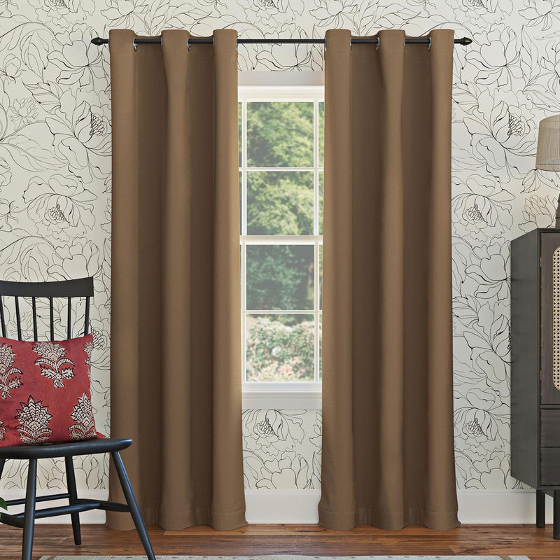 Sun Zero Easton Blackout Energy Efficient Grommet Curtain Panel, Pearl , 40" x 120" , 57796 - Barley 101.6W x 274.3L cm (1 Panels)