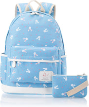Set Of 3 Rabit Printed Kids Bags 824 Blue/White Blue/White