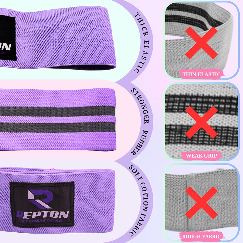 3 Sets Resistance Bands | Glutes, Hips and Legs Exercise Band | Ideal for Home Gym Fitness, Yoga, Pilates & Workout | Women and Men Non-Slip Booty Band | Physio Resistant Loop