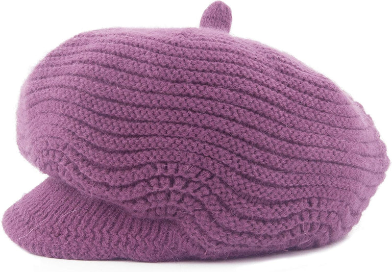 Muryobao Women's Winter Warm Slouchy Cable Knit Beanie Skull Hat with Visor