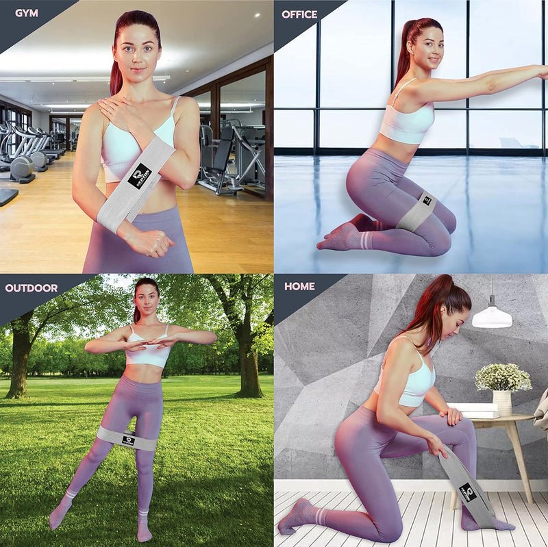 3 Sets Resistance Bands | Glutes, Hips and Legs Exercise Band | Ideal for Home Gym Fitness, Yoga, Pilates & Workout | Women and Men Non-Slip Booty Band | Physio Resistant Loop