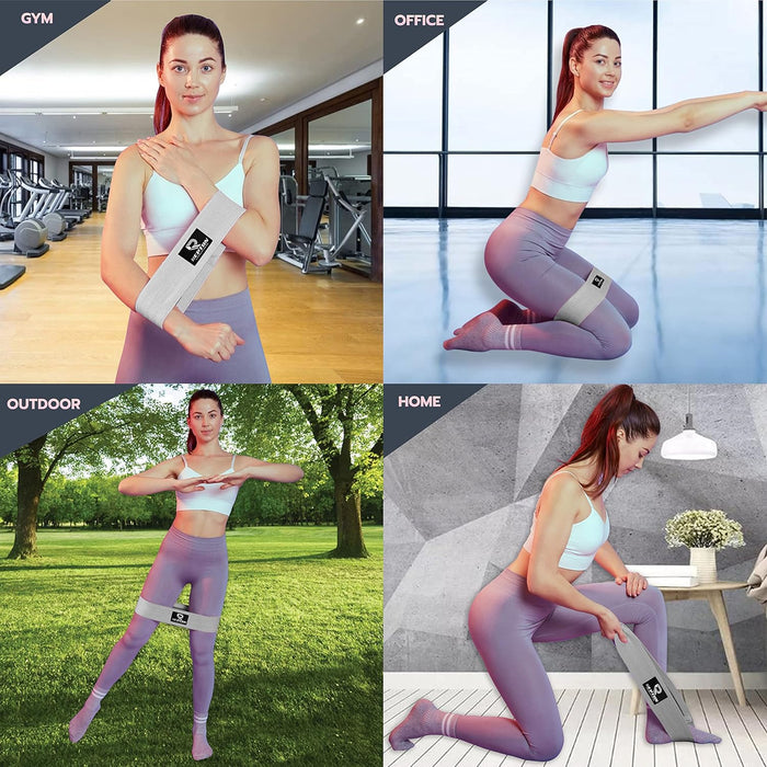 3 Sets Resistance Bands | Glutes, Hips and Legs Exercise Band | Ideal for Home Gym Fitness, Yoga, Pilates & Workout | Women and Men Non-Slip Booty Band | Physio Resistant Loop