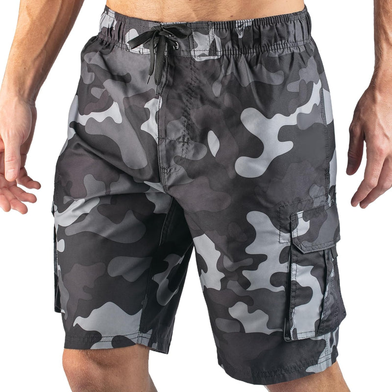 mens Pismo Swim Trunks (Regular & Extended Sizes) Swim Trunks - Camo Black