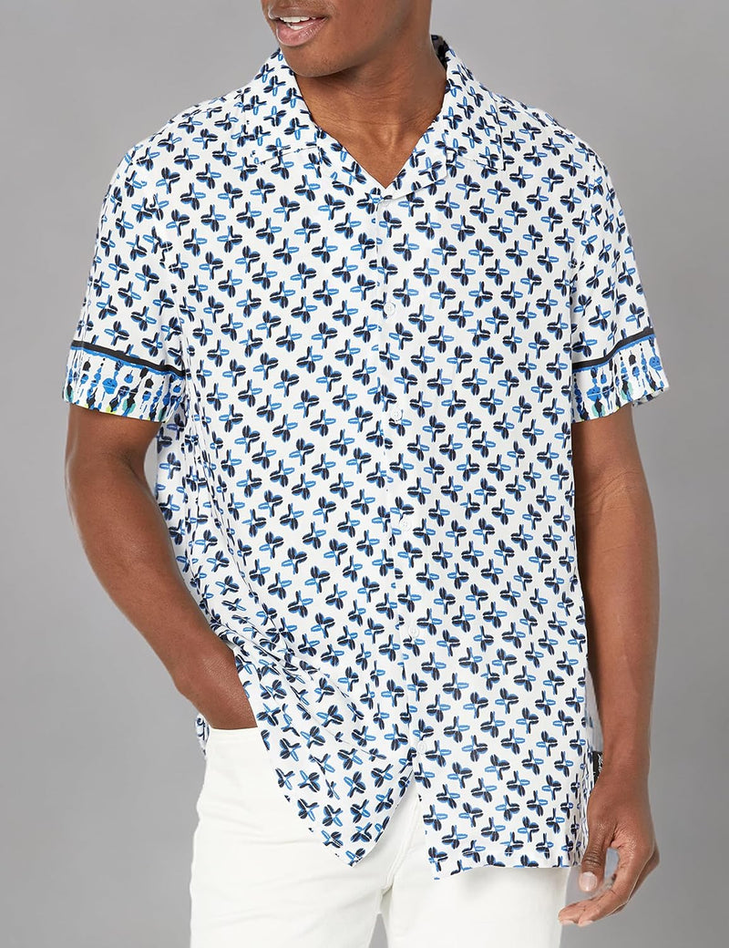 Karl Lagerfeld Paris Men's Floral Print Flowy Shirt