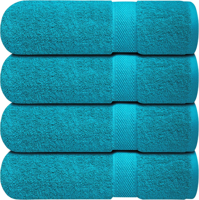 Infinitee Xclusives Premium Bath Towels Set Pack of 4-100% Ring Spun Cotton Bath Towels 70cm x 140cm - Highly Absorbent Durable Towels, Perfect for Daily Use (Charming Grey, Bath Towels)