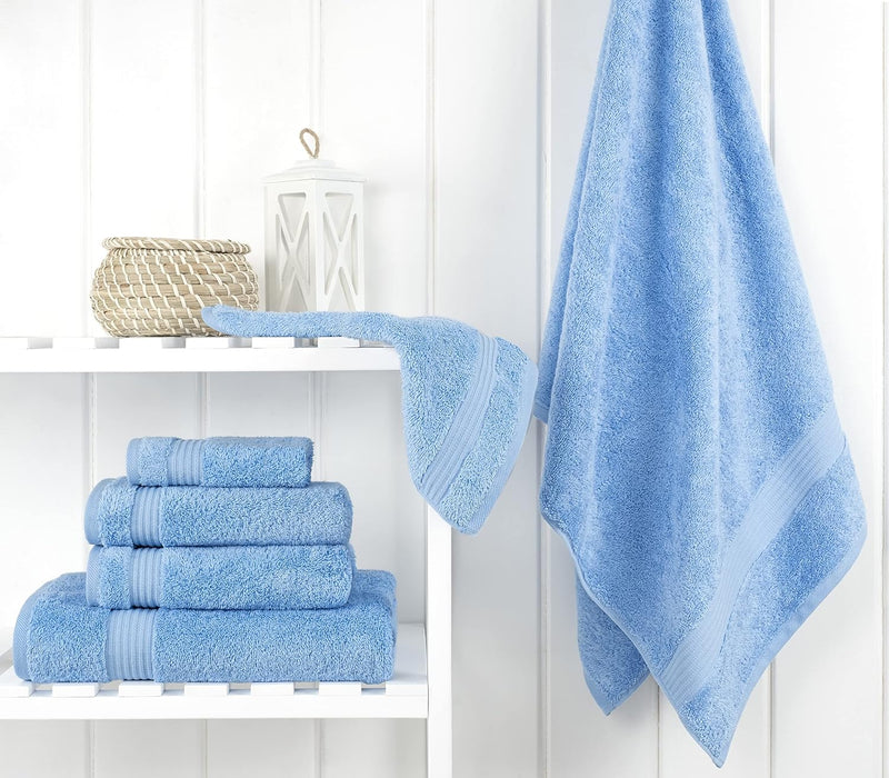 Cotton Paradise Hotel & Spa Quality, Absorbent and Soft Decorative Kitchen and Bathroom Sets, 6 Piece Turkish Towel Set, Includes 2 Bath Towels, 2 Hand Towels, 2 Washcloths, Charcoal Grey