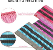 Resistance Bands for Legs and Butt, Fashion Non Slip Booty Bands Wide Nylon Fabric Resistance Bands Set with Training Manual for Women Squat Glute Hip Training(Single or Set) - Multicolor
