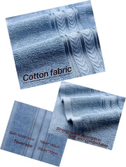 4 Pcs Pure Cotton Bath Towels Set70x140cm 2pcs 35x75cm 2pcs Soft AbsorbentQuick Drying Hotel Bathroom Travel Family SPA Dormitory and Home use Towels (Beige+Brown)
