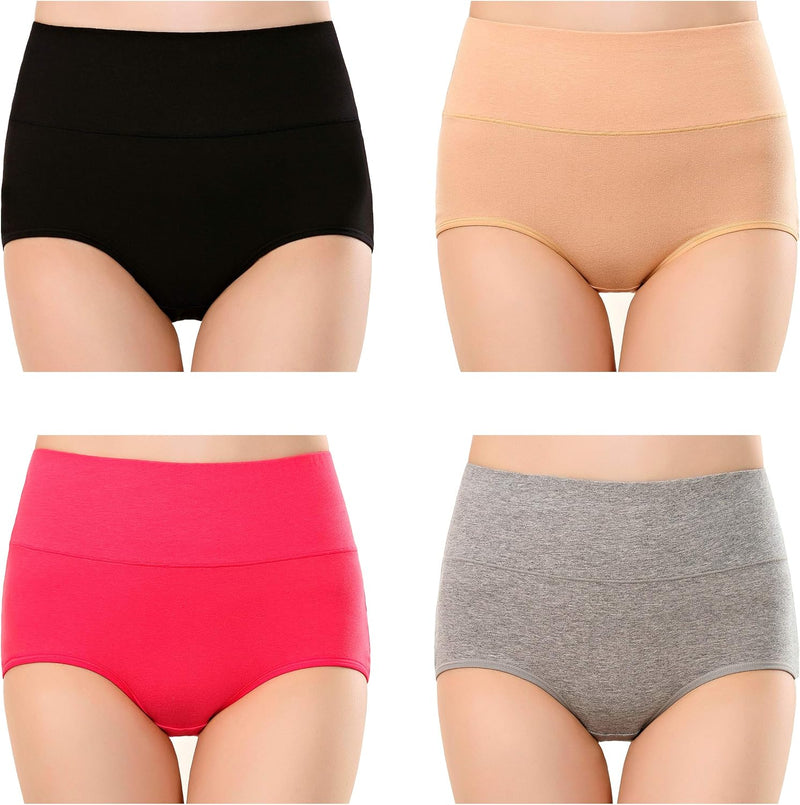 cauniss Womens High Waist Cotton Panties C Section Recovery Postpartum Soft Stretchy Full Coverage Underwear(5 Pack)