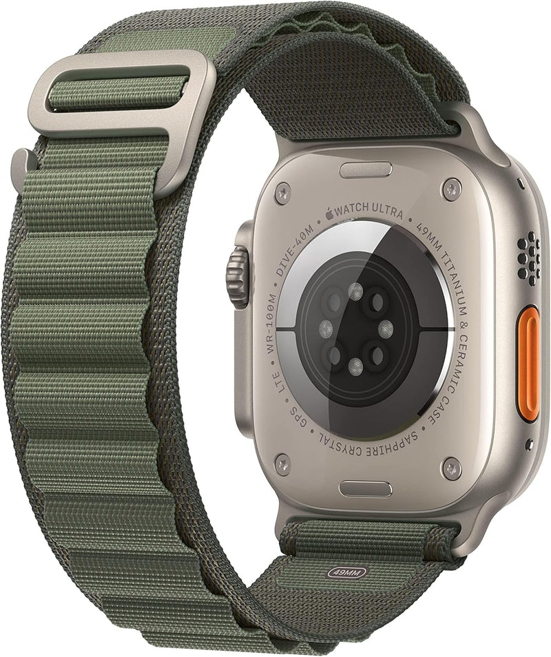 Apple (Refurbished) Watch Ultra (GPS + Cellular, 49mm) - Titanium Case with Black/Gray Trail Loop - S/M