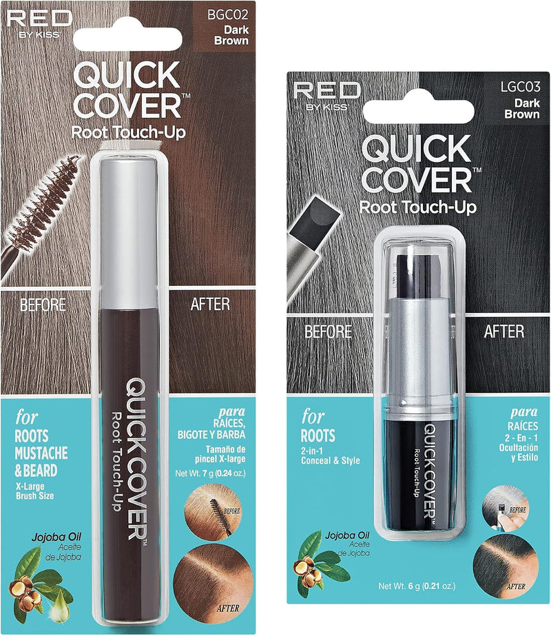 Kiss Quick Cover Gray Hair Touch Up Dark Brown X-Large 7g - # Dark Brown Set