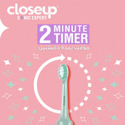 closeup Sonic Expert Pink Rechargeable Toothbrush, Waterproof, with 8x Plaque Removal Power, Whitens and Cleans, Suitable for Sensitive Teeth, 1pack