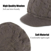 Muryobao Women's Winter Warm Slouchy Cable Knit Beanie Skull Hat with Visor