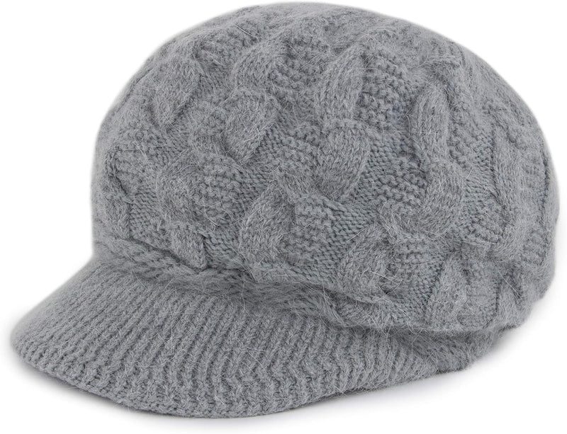 Muryobao Women's Winter Warm Slouchy Cable Knit Beanie Skull Hat with Visor