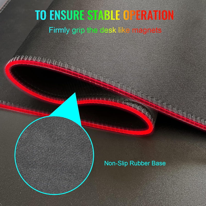 SKY-TOUCH Gaming Mouse Pad, Extra Large Soft Led Extended Mouse pad, anti-slip Rubber Base Computer Keyboard Mat, Black, GRB mouse