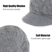 Muryobao Women's Winter Warm Slouchy Cable Knit Beanie Skull Hat with Visor