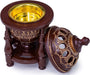AM Charcoal Incense Burner - Bakhoor Burner, Oud Frankincense Resin Burner - for Office & Home Decor - Lavish 4 Pillar Black