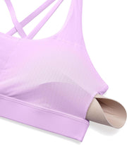 CRZ YOGA Women's Strappy Sports Bras Fitness Workout Padded Yoga Top Criss Cross Back Cami