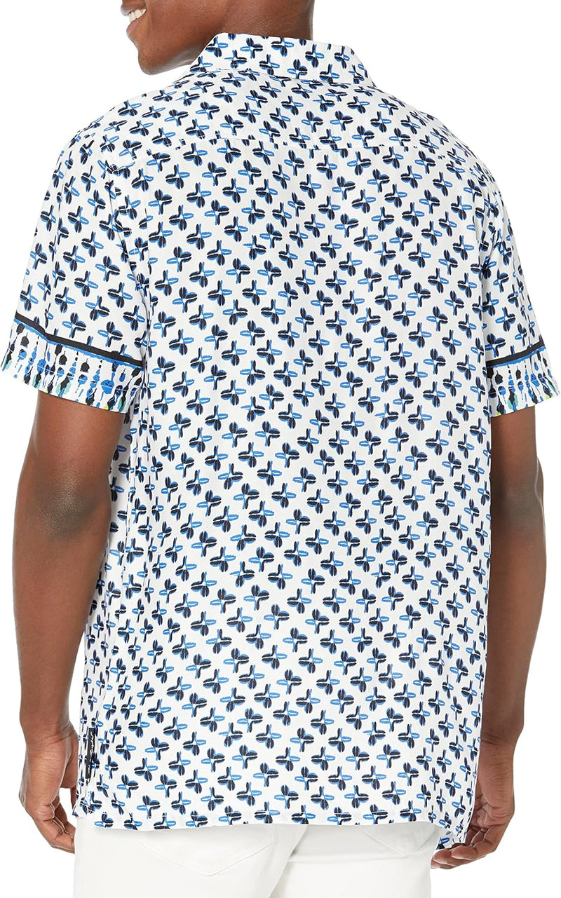 Karl Lagerfeld Paris Men's Floral Print Flowy Shirt