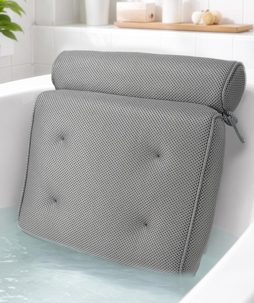 Luxury Bath Pillow - Head, Neck, Back Support Cushion for Bathtub, Spa, Soaking