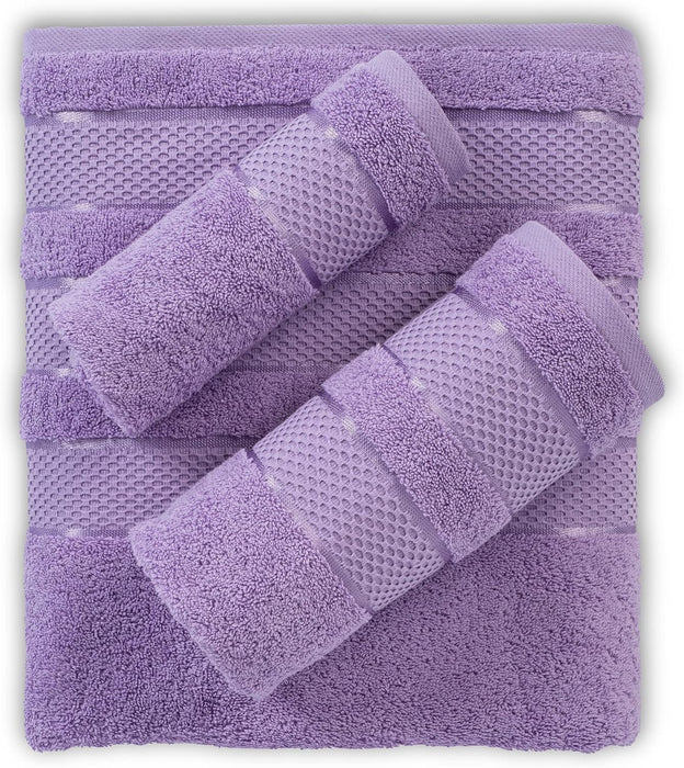6 Piece Towel Set Luxury Hotel Quality 600 GSM 100% Turkish Genuine Cotton, 2 Bath Towels, 2 Hand Towels, 2 Washcloths, Super Soft & Absorbent - (Bright White, 6 Piece Towels)