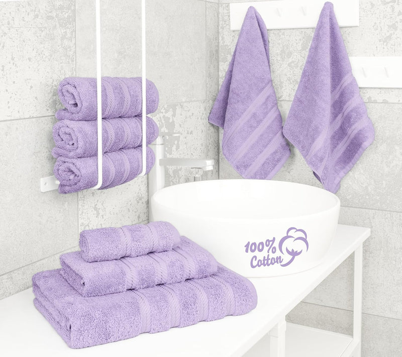 American Soft Linen GMSD 6-Piece 100% Turkish Genuine Cotton Premium & Luxury Towel Set for Bathroom & Kitchen, 2 Bath Towels, 2 Hand Towels & 2 Washcloths [Worth $72.95] - Rockridge Grey
