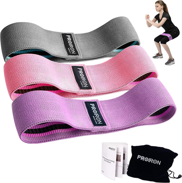 Resistance Bands for Legs and Butt, Fashion Non Slip Booty Bands Wide Nylon Fabric Resistance Bands Set with Training Manual for Women Squat Glute Hip Training(Single or Set) - Multicolor