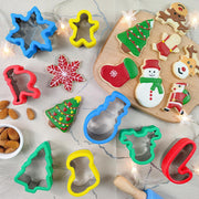 8Pcs Christmas Cookie Stamps Set, Stainless Steel Christmas Cookie Cutters, Baking Cutter Moulds for DIY Baking, Parties, Festival, Xmas Kitchen Bakeware