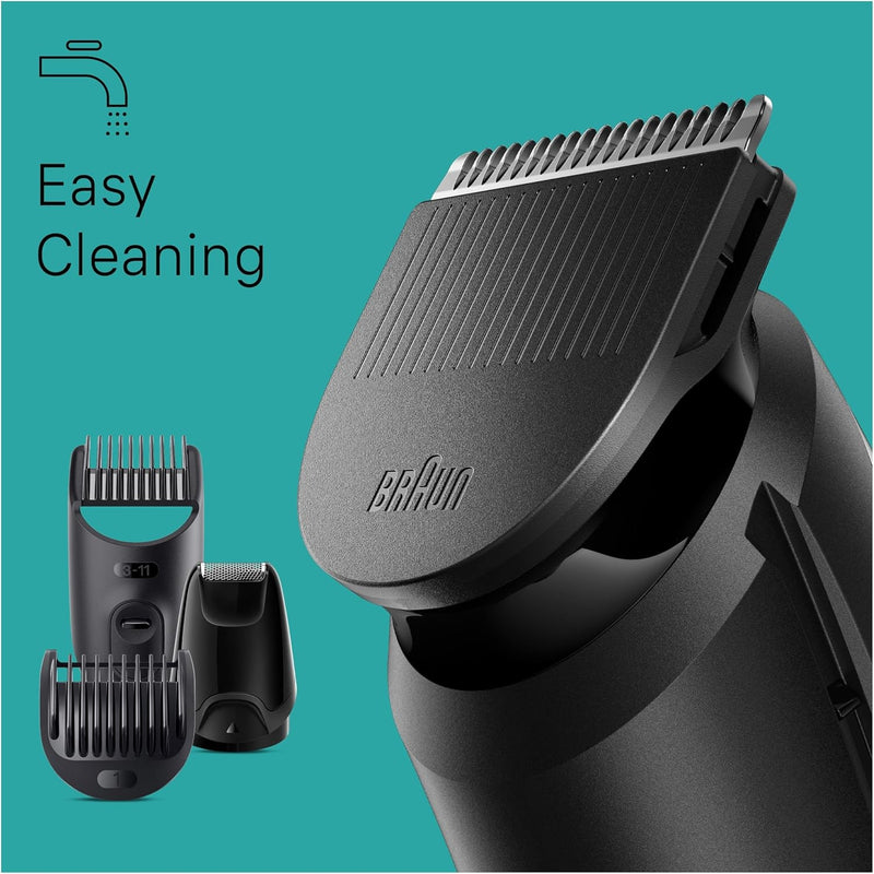 Braun All-In-One Style Kit Series 3 SK3400, 4-in1 Face & Head Trimming Kit, Ultra Sharp Blade, Rechargeable 50 Mins Cordless Runtime - Black