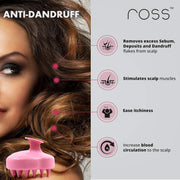 Ross Hair Scalp Massager Shampoo Brush with Soft Silicone Bristles Manual Head Massager, Pink