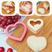 Sandwich Cutter and Sealer for Kids Lunch, PP Bread Maker with Heart, Square Shapes, DIY Crust Remover and Cookie Cutter,Ideal for Boys and Girls Lunch Boxes and Bento Boxes,2 PCS