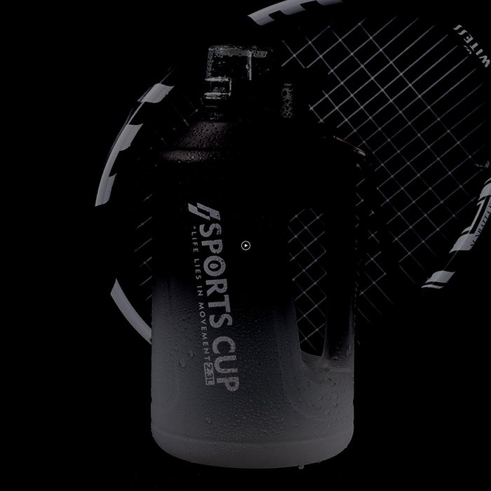 AIMBIGG 1500ML Sports Water Bottle with Straw, Motivational Sports Water Bottles with Time Marker Big Large Gym Cycling Water Bottle Cup Jug with Handle for Kids School Outdoor Fitness (Black White)