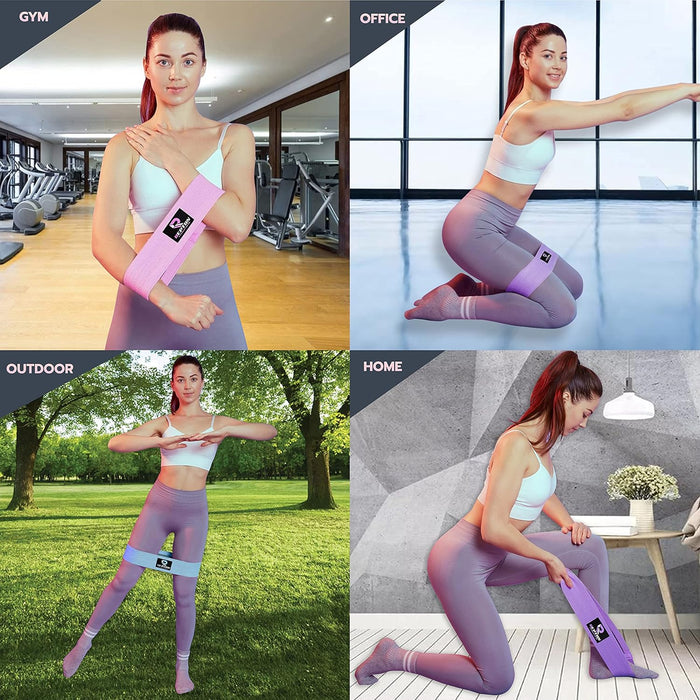 3 Sets Resistance Bands | Glutes, Hips and Legs Exercise Band | Ideal for Home Gym Fitness, Yoga, Pilates & Workout | Women and Men Non-Slip Booty Band | Physio Resistant Loop