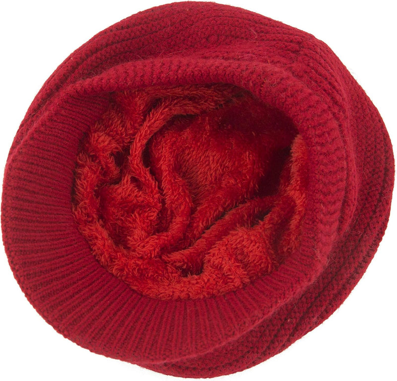 Muryobao Women's Winter Warm Slouchy Cable Knit Beanie Skull Hat with Visor