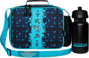 Insulated Lunch Bag with Water Bottle for Kids Lunch Box Creeper Packed Lunch Bag for School Multiple Compartments Travel Snacks Gifts - Blue/Black