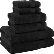 Cotton Paradise Hotel & Spa Quality, Absorbent and Soft Decorative Kitchen and Bathroom Sets, 6 Piece Turkish Towel Set, Includes 2 Bath Towels, 2 Hand Towels, 2 Washcloths, Charcoal Grey