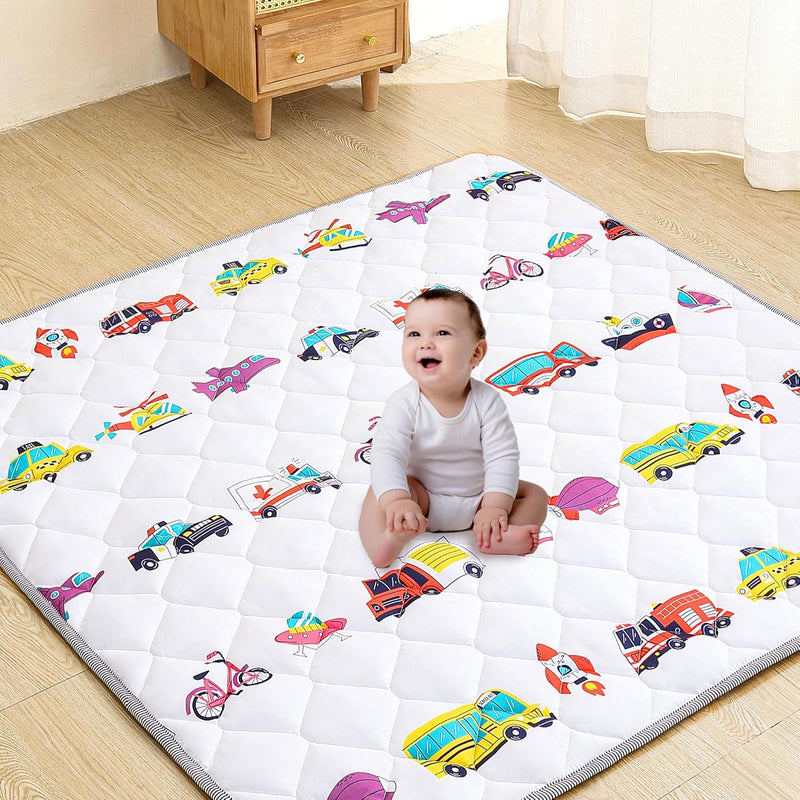 EAQ Crawling Mat Baby 150 x 180 cm, Foldable & Washable Baby Playpen Mat, Thick One-Piece Crawling Mat, Extra Large, Non-Slip Crawling Blanket for Baby
