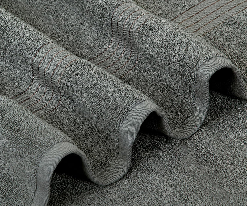 Bliss Casa Bath Towel Set 27 x 54 Inch (4 Pack) - 550 GSM 100% Cotton 20/D Quick Drying Highly Absorbent Thick Bathroom Towels - Soft Hotel Quality for Bath and Spa (Grey)