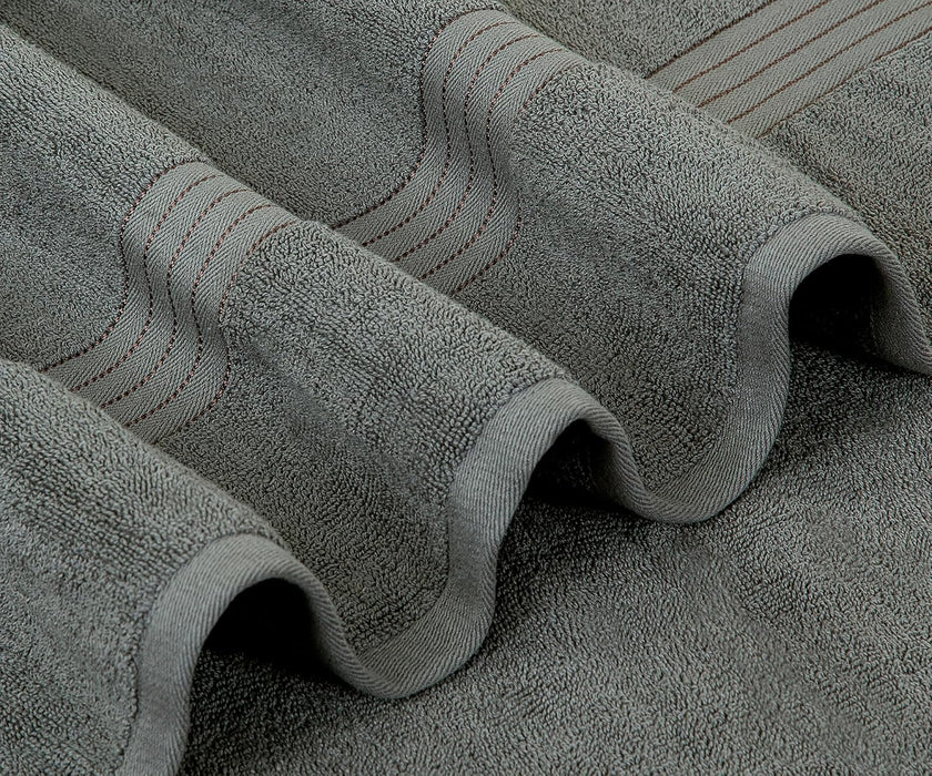 Bliss Casa Bath Towel Set 27 x 54 Inch (4 Pack) - 550 GSM 100% Cotton 20/D Quick Drying Highly Absorbent Thick Bathroom Towels - Soft Hotel Quality for Bath and Spa (Grey)