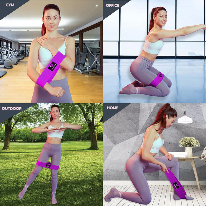 3 Sets Resistance Bands | Glutes, Hips and Legs Exercise Band | Ideal for Home Gym Fitness, Yoga, Pilates & Workout | Women and Men Non-Slip Booty Band | Physio Resistant Loop