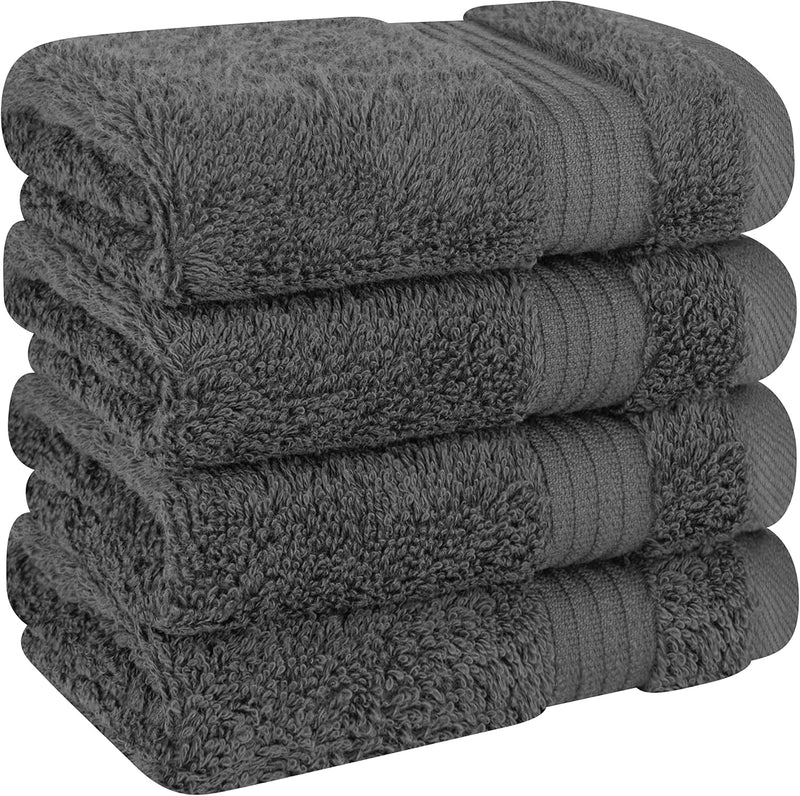 Cotton Paradise Hotel & Spa Quality, Absorbent and Soft Decorative Kitchen and Bathroom Sets, 6 Piece Turkish Towel Set, Includes 2 Bath Towels, 2 Hand Towels, 2 Washcloths, Charcoal Grey