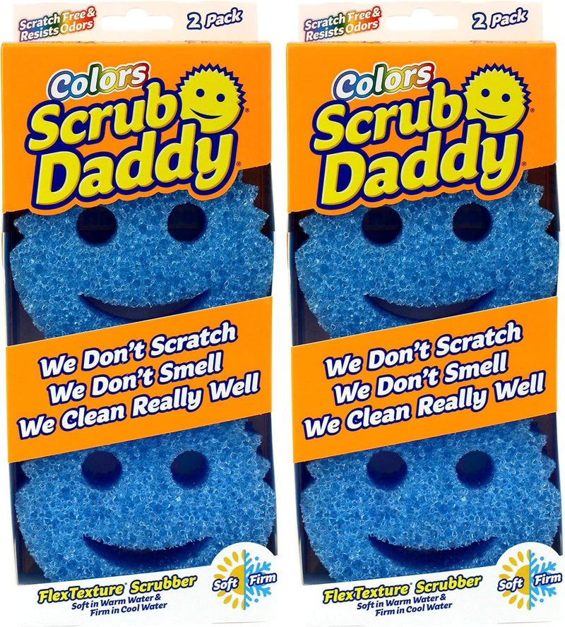 Colors Washing Up Sponge, Cleaning Sponges in Multipack, Texture Change, Scratch-Free Dirt Eraser Sponge for the Kitchen, Odour-resistant, Kitchen Sponge Dishwasher Safe - Pack of 2, Blue - blue 2er Pack (Pack of 2)