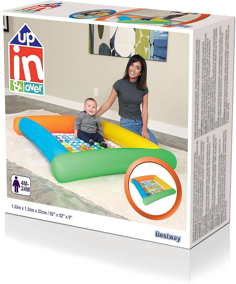 Bestway BW52240 Up In & Over Friendly Animals Inflatable Children's Play Mat, Multi-Colour, Age 4 Months and Up