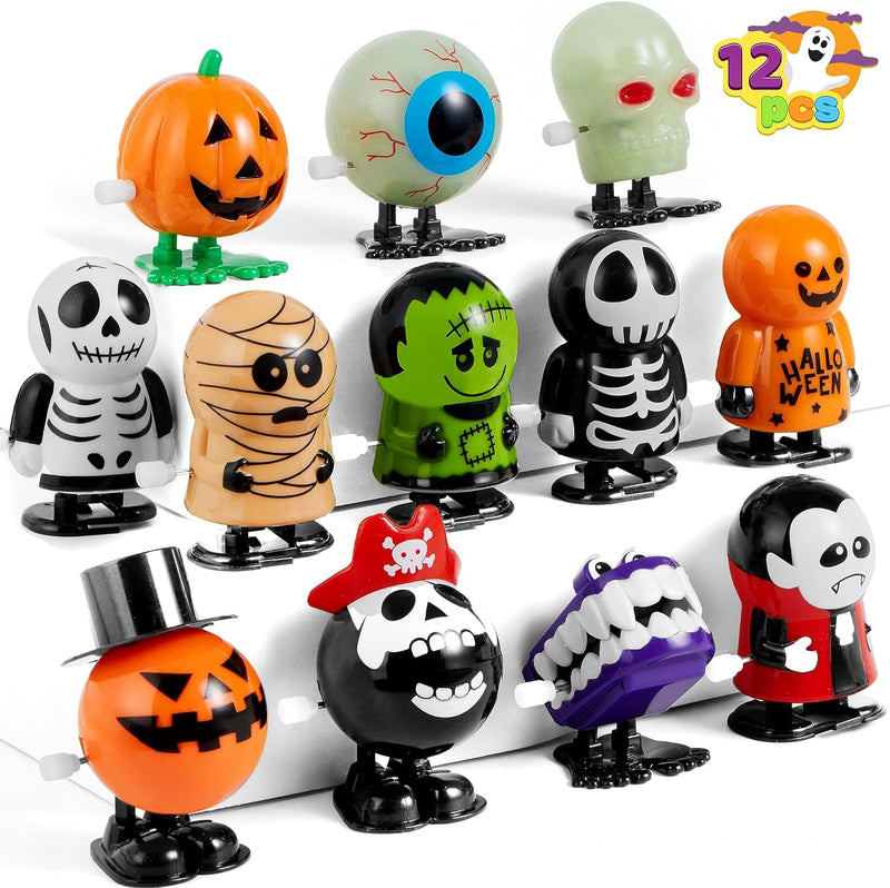 JOYIN 12 PCS Halloween Wind Up Toy Assortments for Halloween Party Favor, Halloween Toys for Kids, Goody Bag Filler,Treat Bag Stuffers