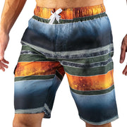 Men's Barracuda Swim Trunks (Regular & Extended Sizes) - Mileage Navy/Orange