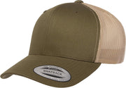 mens Trucker Mesh Cap Hat - Moss/Khaki