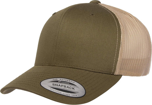 mens Trucker Mesh Cap Hat - Moss/Khaki